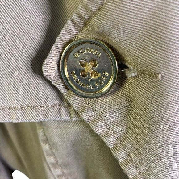 Michael Michael Kors Large Women’s Tan Classic Belted Lightweight Trench Coat - Picture 8 of 12